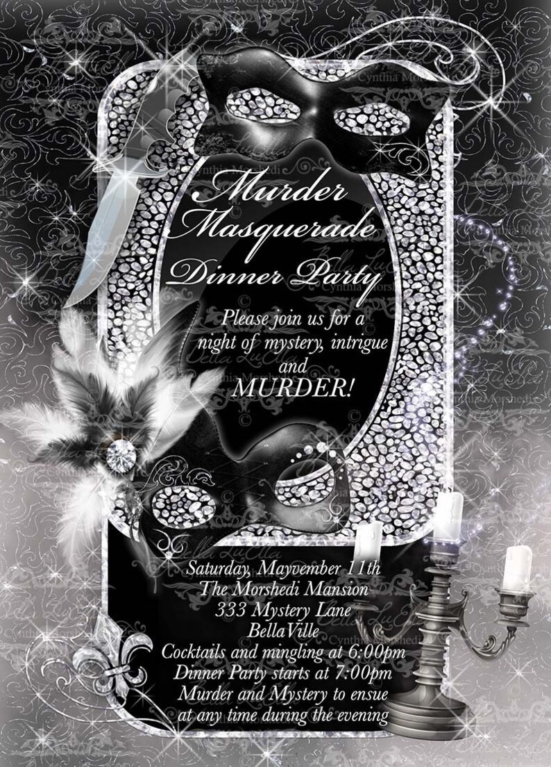 Masquerade Murder Mystery Party Invitation Murder Mystery - Etsy