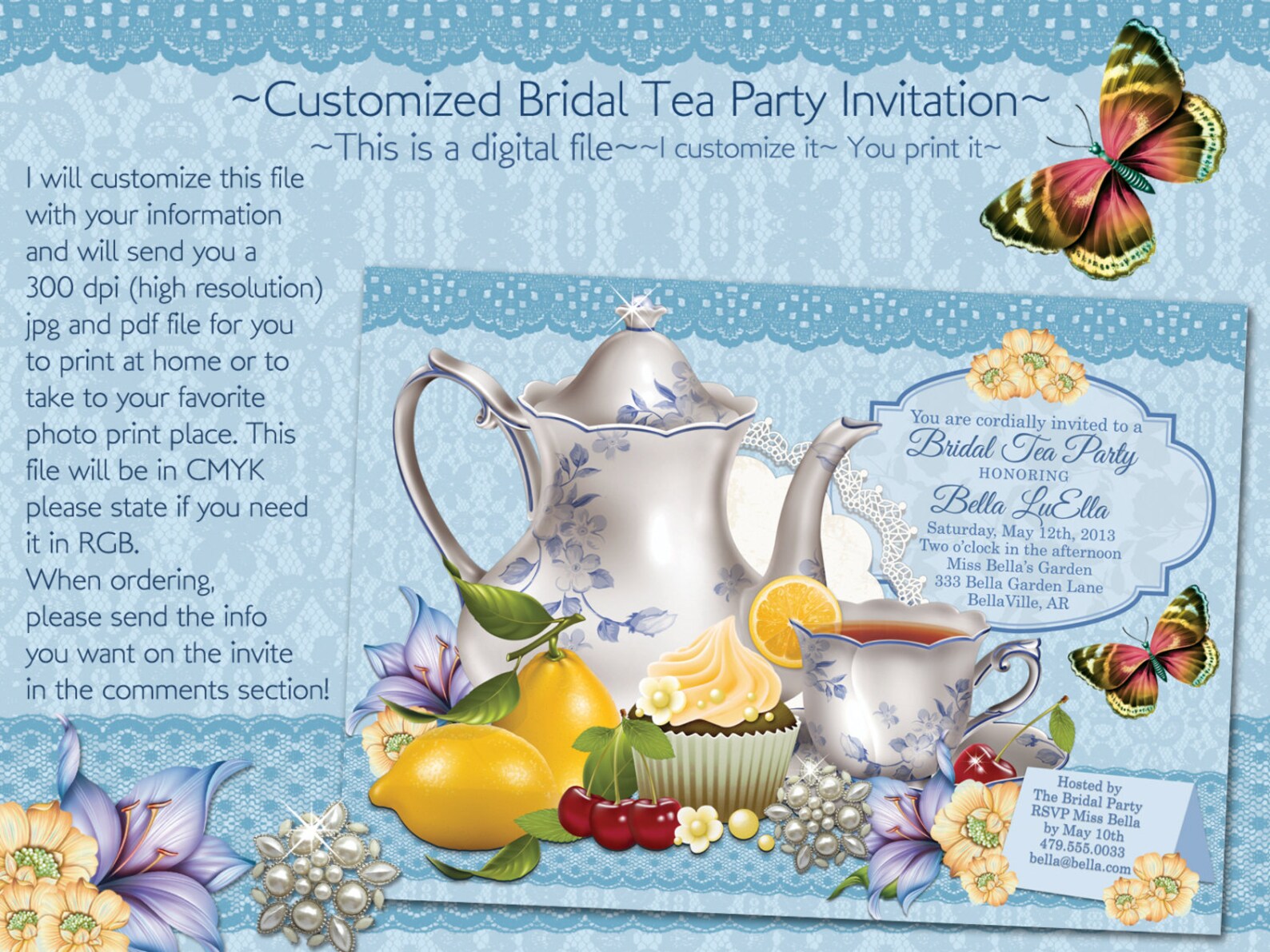 Tea Parties Bridal Tea Party Invitation Tea Party Etsy