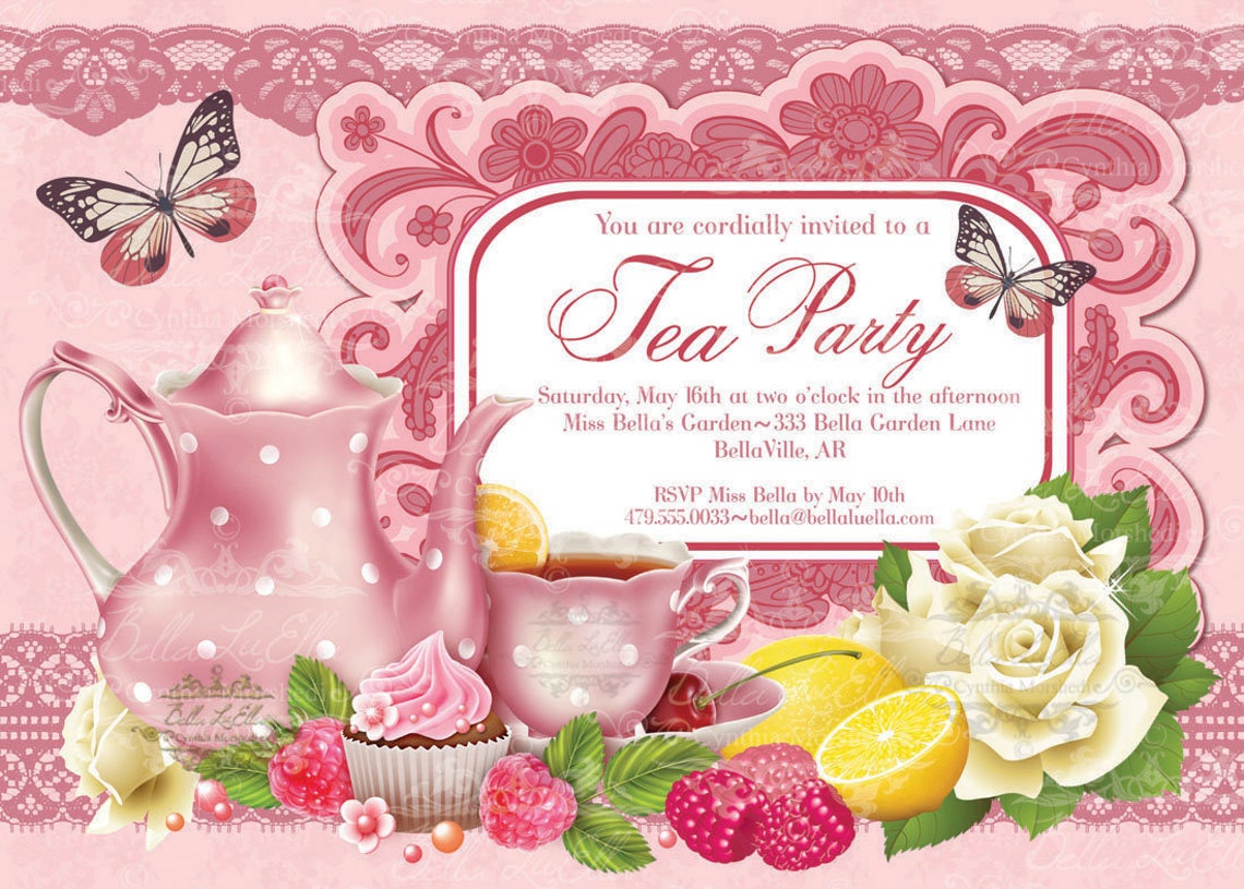 Tea Party Invitation Bridal Tea Party Garden Tea Party Etsy