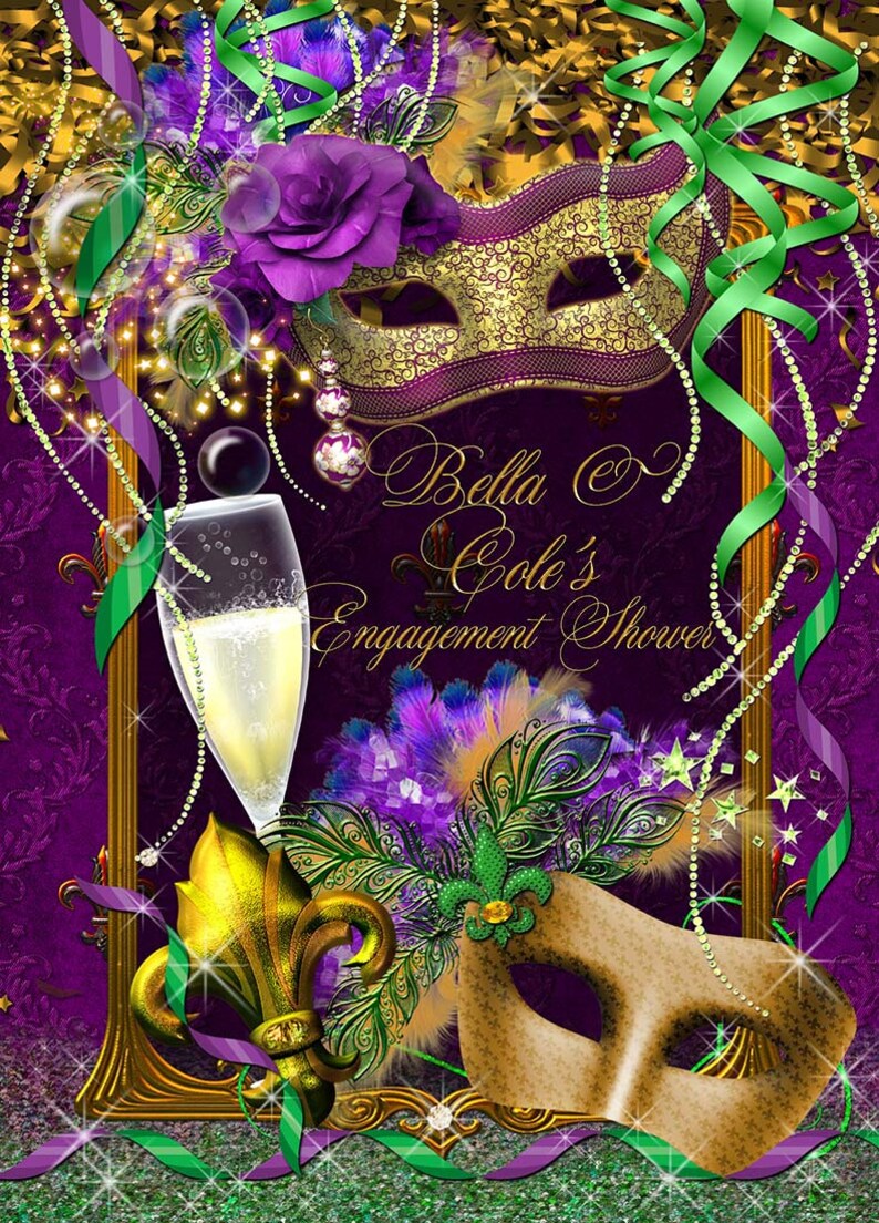 mardi gras theme couples shower