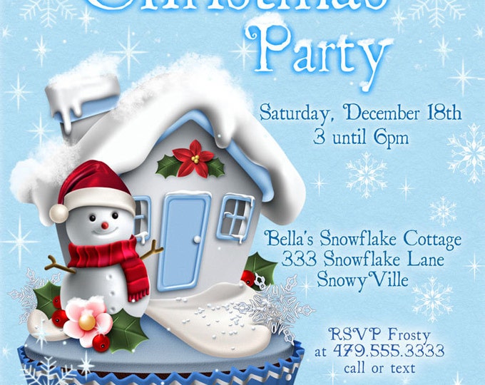 Christmas Invitation, Christmas Party Invitations, Holiday Invitations, Holiday Christmas Party, North Pole Party