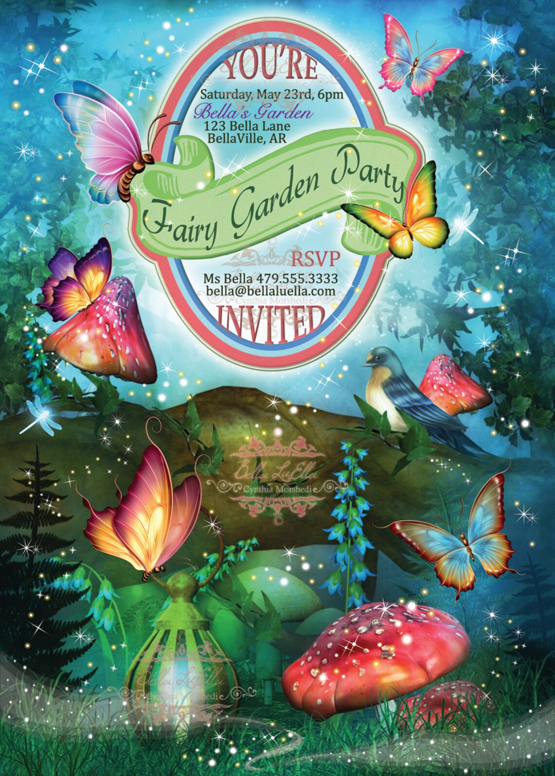 Fairy Garden Party Invitation Fairy Invitations Birthday Etsy