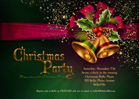 christmas party invitations christmas card christmas etsy