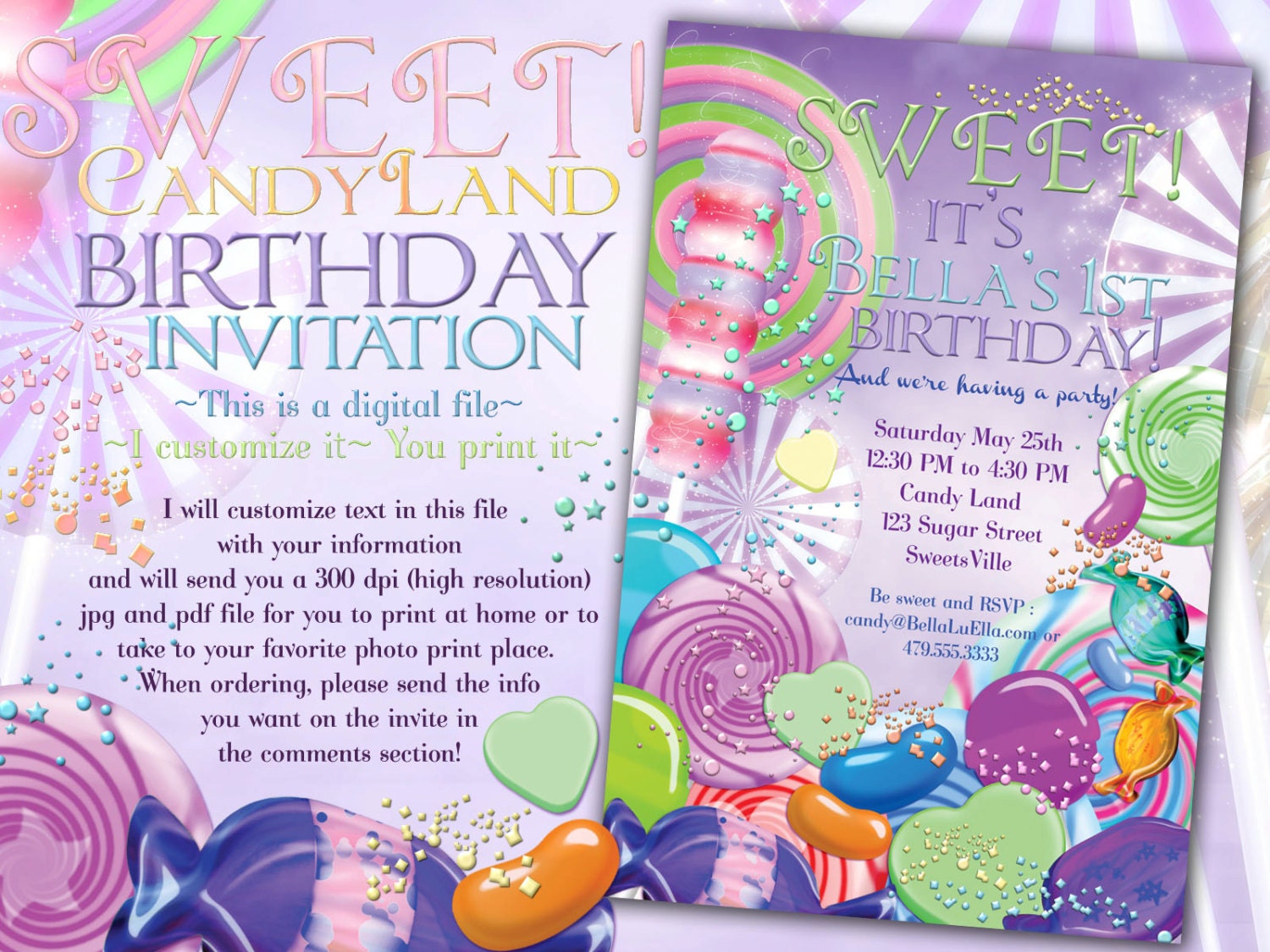 candyland birthday party invitation party invitations candy party