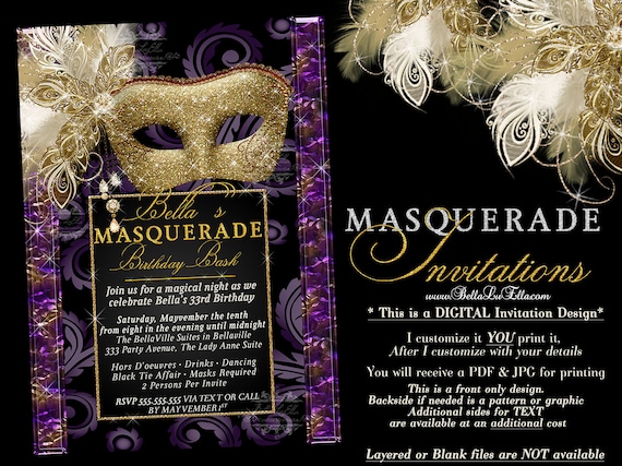 Masquerade Party Invitation Mardi Gras Party Party Etsy 日本