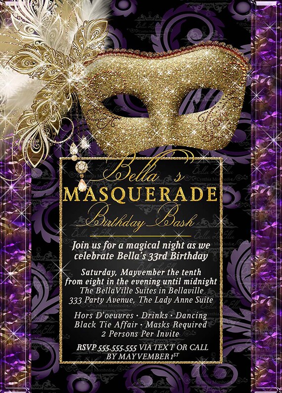 Masquerade Party Invitation Mardi Gras Party Party Etsy 日本