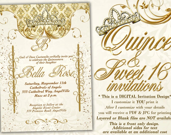 Birthday Party Invitations, Quinceanera Invitation, Party Invitations, Sweet 16 Party