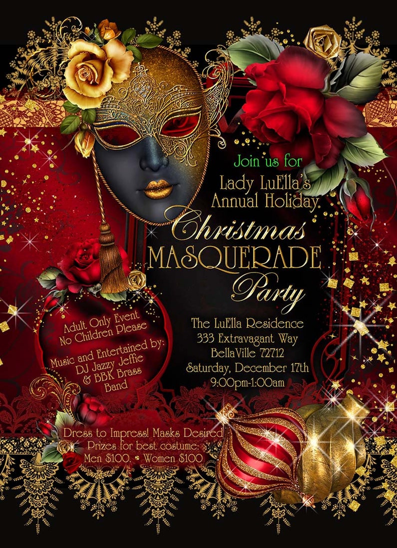 Holiday Masquerade Christmas Masquerade Masquerade Party Etsy UK