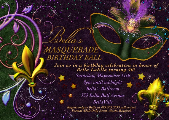 Mardi Gras Ball Invitations 9