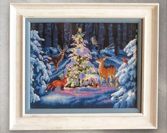 Cross Stitch Pattern Woodland Glow, PDF + xsd SAGA, Christmas Ornaments, Holiday Design, Forest Glow, Seasons, Instant Digital Download