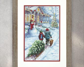 Cross Stitch Pattern Christmas Tradition,  PDF + xsd SAGA, Christmas Ornaments, Holiday Design, Snowman, Winter, Instant Digital Download
