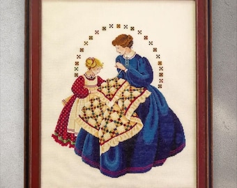 Cross Stitch Pattern The Quiltmaker, PDF + XSD Saga, Women Dress, Lady Child Baby, Patchwork, Miss Dress, Instant PDF Download