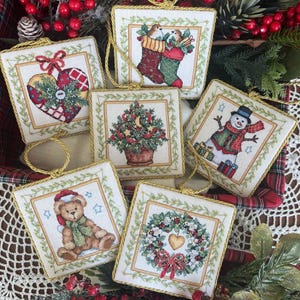 reste de kit broderie perles déco Noël pull Mill Hill