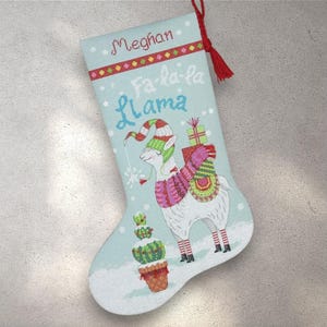 Cross Stitch Pattern Christmas Llama Stocking, PDF + XSD SAGA, Forest animals, Embroidery Pattern, Instant Digital Download