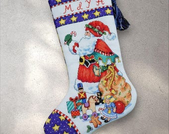 Cross Stitch Pattern Believe in Santa Stocking,  PDF + xsd SAGA, Christmas Stocking Ornaments with Alphabet, Instant Digital Download