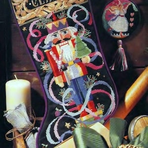 Elegant Nutcracker Stocking, Cross Stitch Pattern PDF + xsd SAGA, Christmas Stocking Ornaments with Alphabet, Instant Digital Download