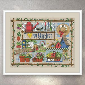 Cross Stitch Pattern I Love My Garden, PDF + XSD Saga, Butterfly, Birds ...