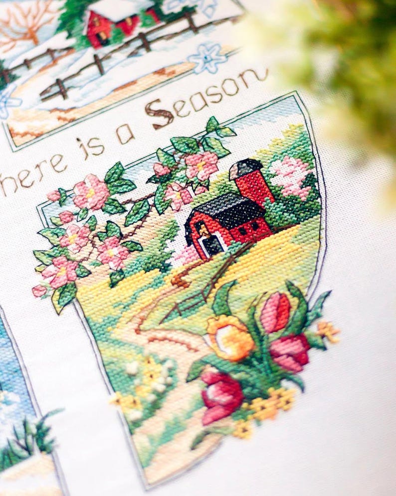 Four Seasons Cross Stitch Pattern, Digital File, Instant Download PDF ...
