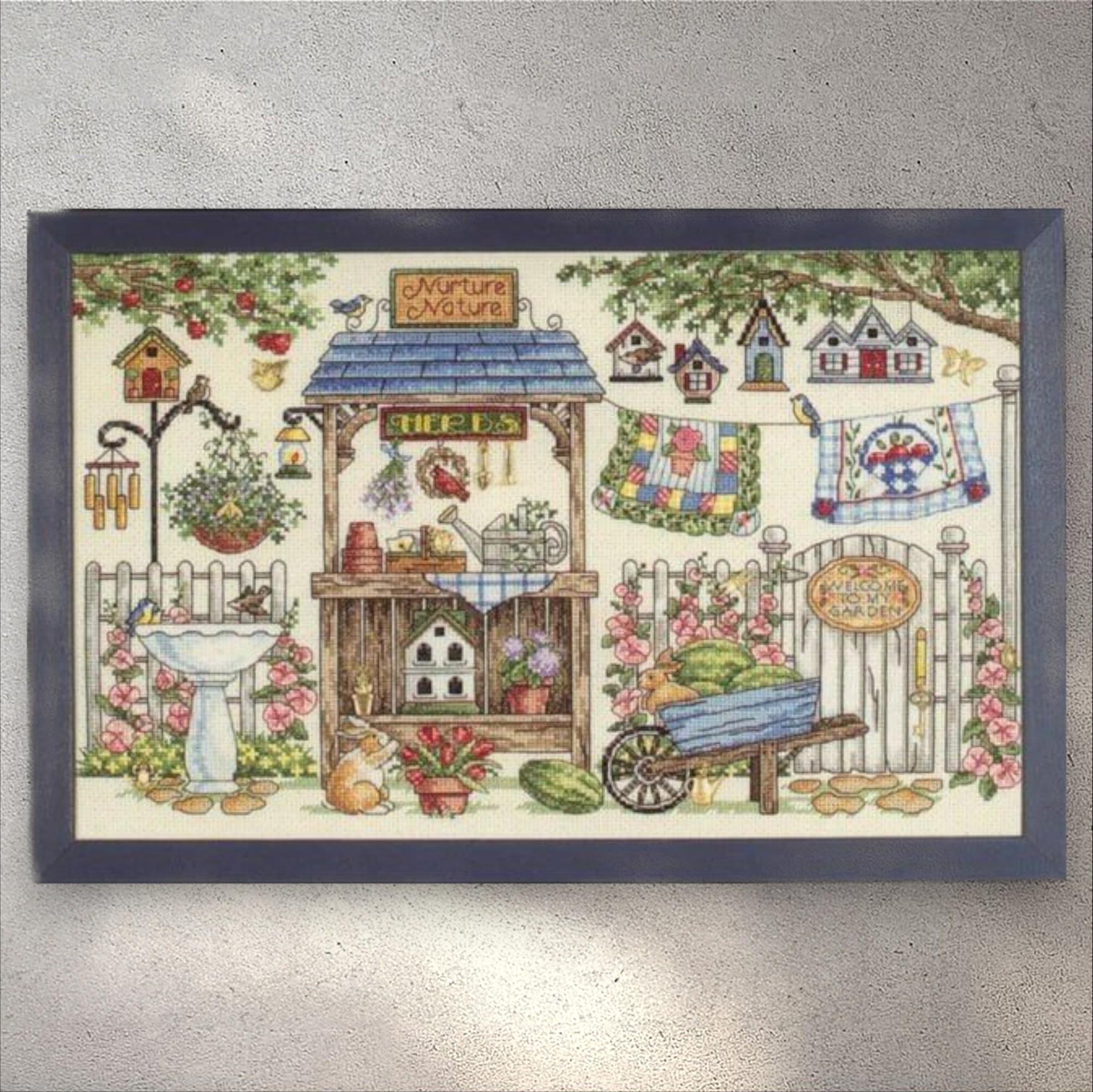 Cross Stitch Pattern Garden Charm, PDF+XSD Saga, Garden Country, Floral Pattern, Cute Animals, Garden Flower, Instant Download