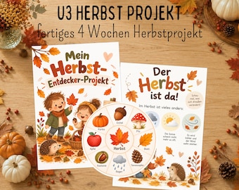 U3 Herbst Projekt für den Herbst in der Kita | Mitmachen | Morgenkreis Herbst | fertiges Material | Krippe | für die Kleinsten erlebbar