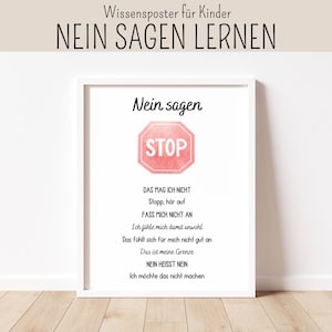 Nein sagen lernen Kinder Poster Grenzen setzen Selbstbehauptung Sätze für Nein sagen Kinderzimmer PDF Download