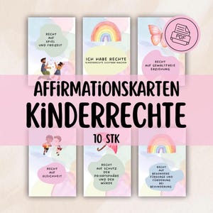 O Kinderrechtenkaarten om af te drukken voor kinderen PDF Download Bevestigingen Waarden Mindfulness Emotionele Educatie Zelfvertrouwen Versterken