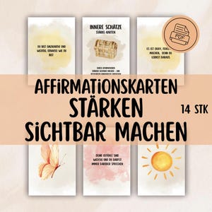 Stärkekarten Kinder Affirmationen Selbstvertrauen Resilienz Förderung Gefühle sichtbar machen Achtsamkeit Ermutigung PDF Download Geschenk