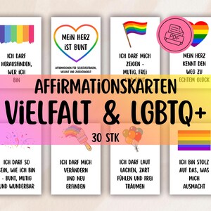 30 affirmations Enfants Diversité LGBTQ+ Confiance en soi Identité Droits des enfants Sentiments Cartes de pleine conscience Autonomisation scolaire Télécharger PDF