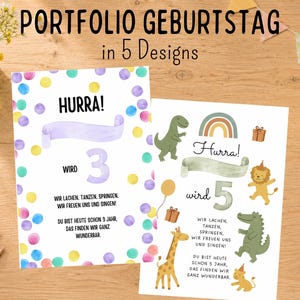 Plantilla de portafolio de cumpleaños Regalo para guardería Plantilla de manualidades para niños para imprimir PDF Grupo infantil para guardería Material para educadores preescolares