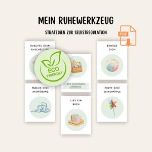 Mijn rustgereedschap | 14 stuks| Milieuvriendelijke kaartenset voor kinderen | Kalmerende impulsen | Geestelijke gezondheid printvriendelijk