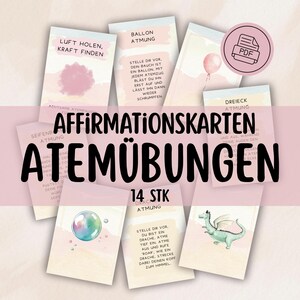 Affirmations children self-regulation mindfulness feelings relaxation focus courage self-care daycare kindergarten positive thinking cards PDF