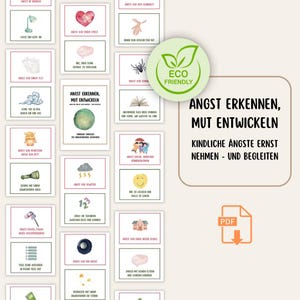 Angst herkennen – moed ontwikkelen | 14 stuks| Milieuvriendelijke kaartenset voor kinderen | Impulsen & oplossingen | Stressmanagement | Mentale gezondheid