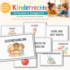24 Kinderrechte Karten Dialogkarten Lernkarten Zuordnen Grundschule PDF Download Unterricht Projektarbeit Ausdrucken