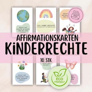 Children's rights cards sustainable PDF Download children mindfulness emotional education self-confidence affirmations preschool elementary school