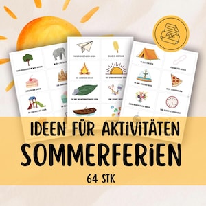 Idee per le vacanze Biglietti Bambini Attività per le vacanze estive Modello PDF Scarica Regalo Idee per il ritorno a scuola Attività per l'asilo nido Casa