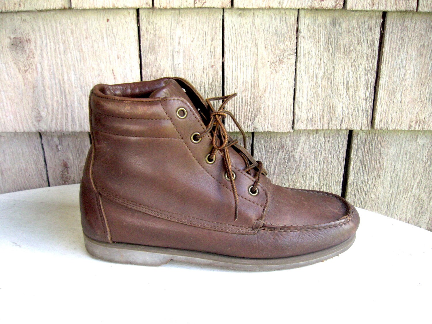 Vintage LL Bean Moccasin Toe Boots// Moccasin Stitching// Etsy