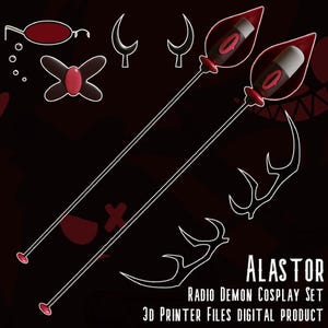 Alastor Cospay Mic Set Hazbin Hotel 3D Printer Files Digital Product