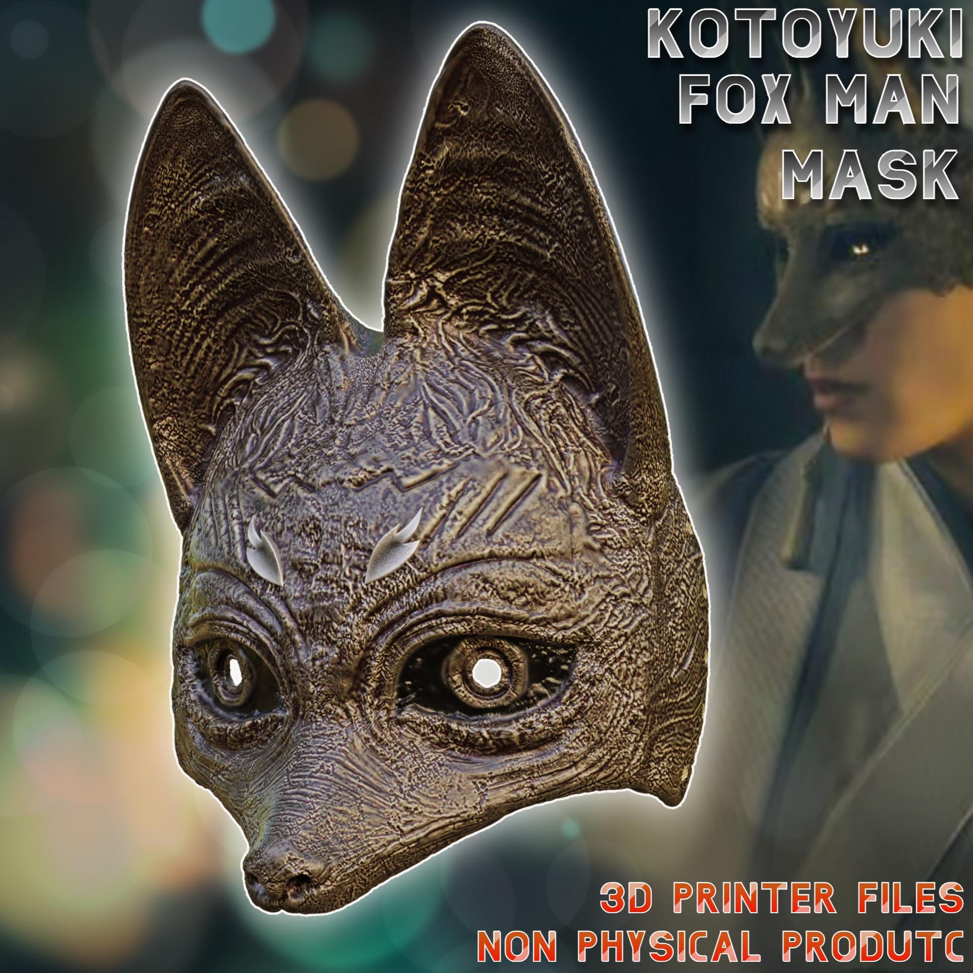 Files for 3d Printing Fox Man Mask for Cosplay From Silent F - Etsy