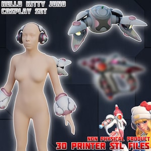 Hello Kitty Juno Cosplay Set Over watch 3D Printer Files Non-Physical Product