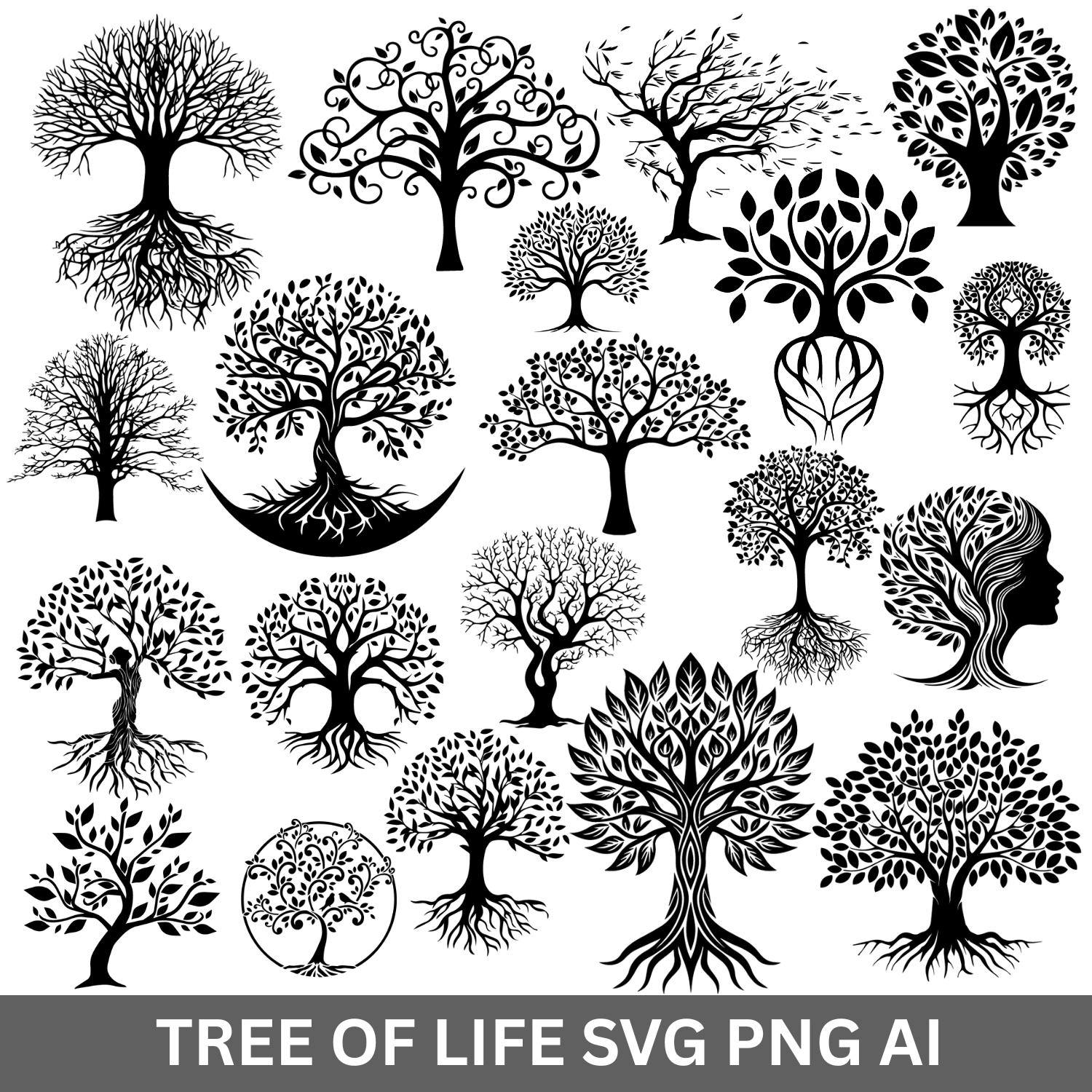 Tree With Roots Circle Vector,tree of Life Vector,digital Design ...