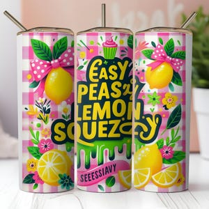 Lemon 20oz Skinny Tumbler Wrap (PNG Download), Tumbler Sublimation Design