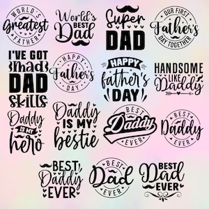 Fars dag hattmärke SVG Bundle, Världens Största, Superpappa, Första Dagen (Digital Nedladdning)