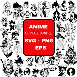 Anime Bundle Designs mit klarem Hintergrund, perfekt für Print on Demand, T-Shirt Hoddies Anime PNG, Anime SVG, Mega Pack Anime Designs