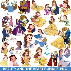 Bella SVG, paquete de bestias SVG, paquete de belleza SVG, clipart de Bella, clipart de Bella PNG, clipart de princesa, clipart de princesa, archivos de corte para silueta de Cricut, arte para fiestas