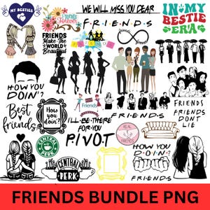 Freunde SVG Bundle, Freunde Png, Clipart, Schriftdateien, SVG Bundle Dateien,Svg für Cricut,Sofortiger Download, Freundschaft SVG, Freundschaft Schriftart,