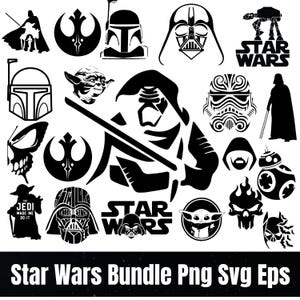 Starwars Svg Bundle,Star Wars Png,Star Wars ALL Characters Bundle PNG,Starwars Character Silhouettes Png,Star Wars Clipart,Mandalorian