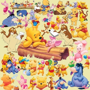 Winnie the Pooh clásico PNG, Winnie the Pooh PNG Clipart, Bebé Winnie the Pooh Png Bundle, Descarga instantánea, Clipart, Uso comercial