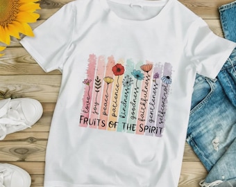 Floral Christian SVG, Fruits of the Spirit Shirt Design, Religious T-shirt SVG, Bible Verse SVG, Faith Apparel Digital Download