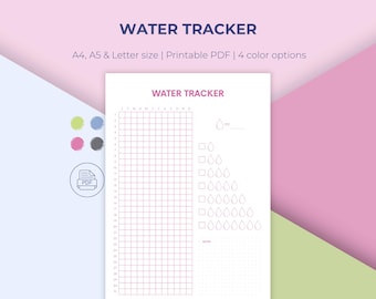 Jährliches Trink Tracker, Trink Tracker, 4 Farben, A4/A5/Letter (Instant Download)