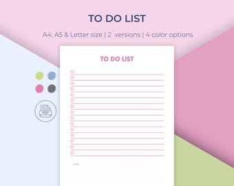 Heart Checkbox-takenlijst afdrukbaar, A4, A5, Letter-formaat (pdf)